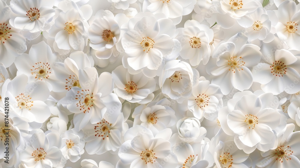 Elegant floral 3D wallpaper background in white Elegant floral 3D wallpaper background in white