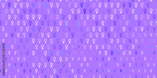 Light Purple vector template with businesswoman signs.