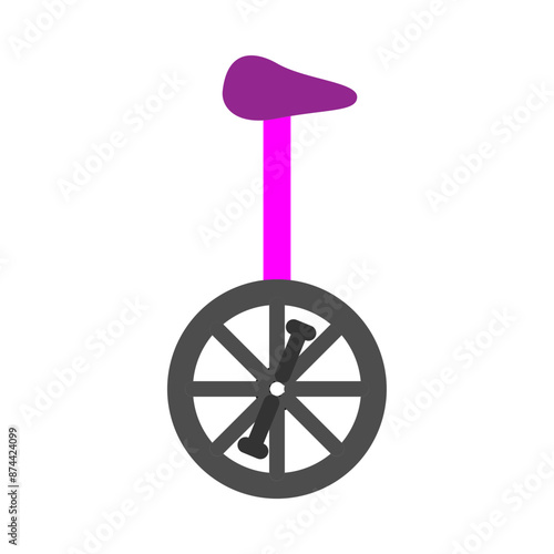 Unicycle Vector Flat Icon Design