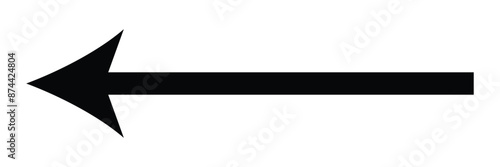 Black large forward or right pointing solid long arrow design eps 10