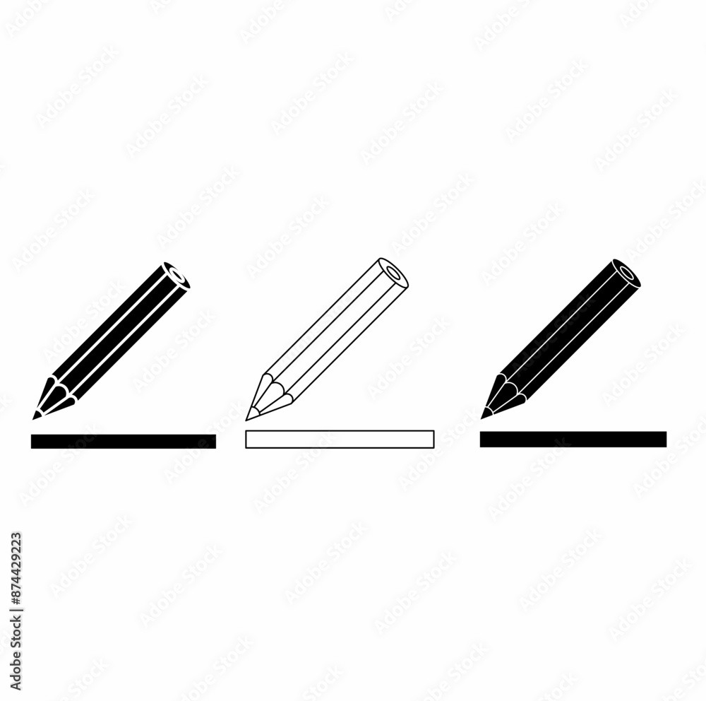 writing, black and white pencil. vector edit logo icon on a white background writing, black and white pencil. vector edit logo icon on a white background