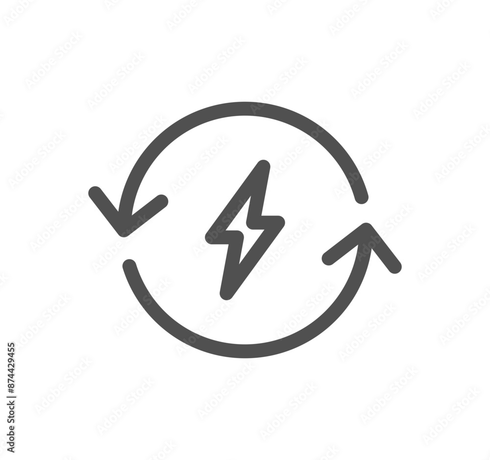 Energy saving icon outline and linear vector. Energy saving icon outline and linear vector.