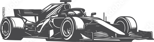 racing car silhouette vector illustration