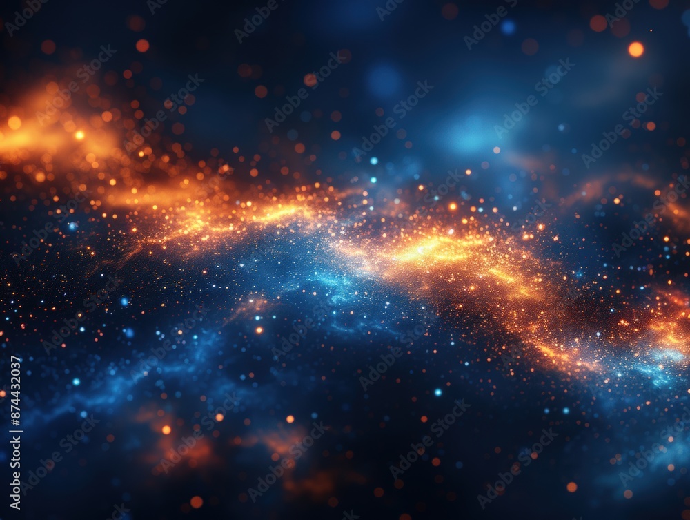Sparkling stars in a night sky creating a cosmic landscape Sparkling stars in a night sky creating a cosmic landscape