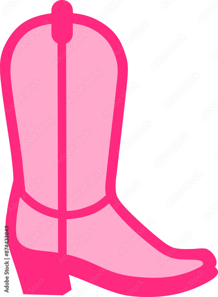 Pink Cowboy Boot Vector Graphic Illustration Pink Cowboy Boot Vector Graphic Illustration