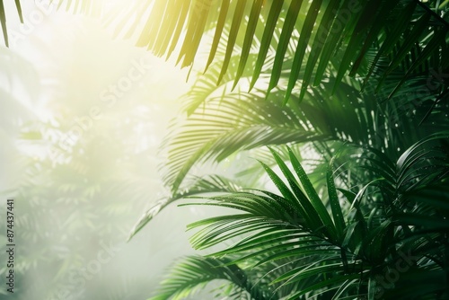 fragment view of a nice mist-green tropical jungle