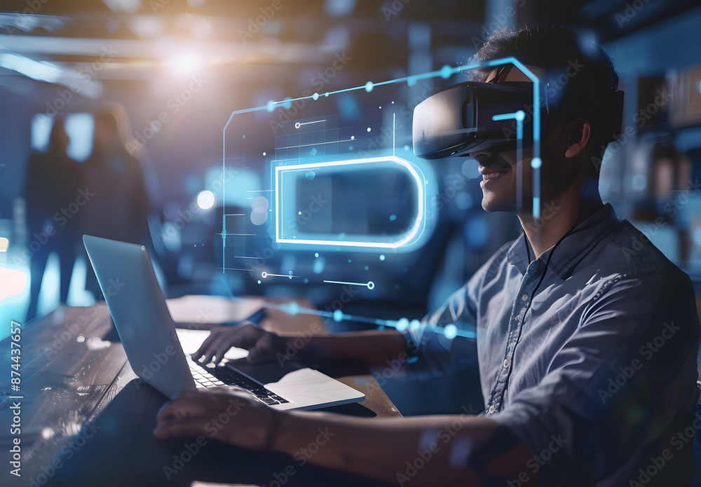 VPN Virtual private network concept. Internet security, encrypted connection for anonymous internet users. People use laptops with VPN connections on virtual screen design VPN Virtual private network concept. Internet security, encrypted connection for anonymous internet users. People use laptops with VPN connections on virtual screen design