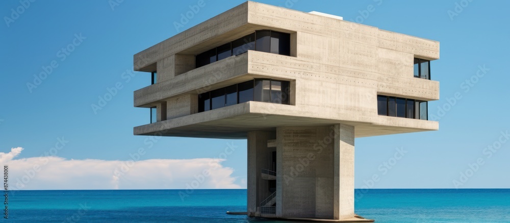Fototapeta premium Concrete Structure Over Turquoise Water
