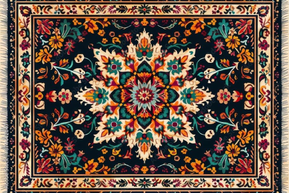 A detailed and vibrant image of a traditional Turkish carpet with intricate patterns, displayed at a lively cultural event. A detailed and vibrant image of a traditional Turkish carpet with intricate patterns, displayed at a lively cultural event.
