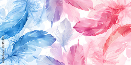 Vibrant Feather Background in Colorful Array