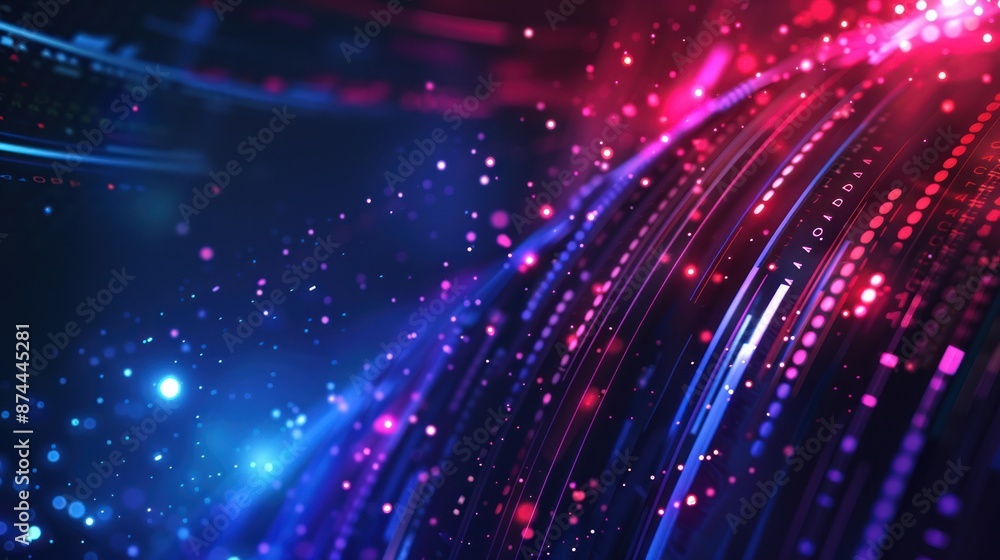 Abstract Digital Art with Pink and Blue Lights Abstract Digital Art with Pink and Blue Lights