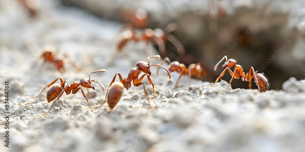Ant colonies bustling with activity ants building nests foraging and communicating. Concept Ant Behavior, Nest Building, Foraging, Communication, Ant Colony Activity Ant colonies bustling with activity ants building nests foraging and communicating. Concept Ant Behavior, Nest Building, Foraging, Communication, Ant Colony Activity