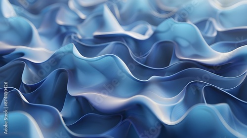 3D Wavering Blue Forms 