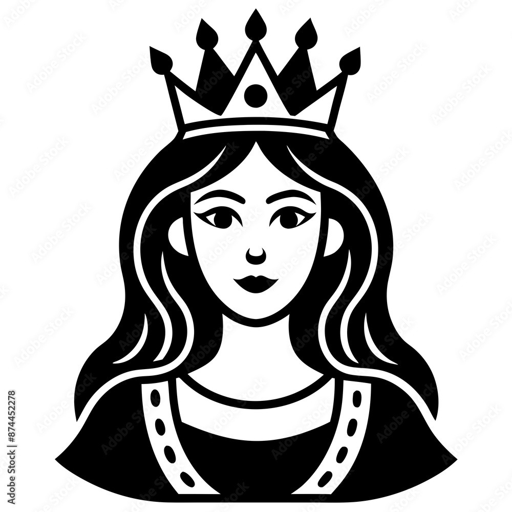 A simple Queen Black silhouette vector art illustration design bundle set. A simple Queen Black silhouette vector art illustration design bundle set.