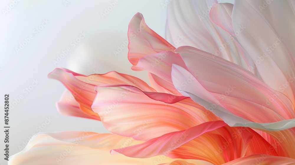 Tranquil Presentation of Overlapping Pastel Petals in a Minimalist Art Composition Against a Soft White Background Tranquil Presentation of Overlapping Pastel Petals in a Minimalist Art Composition Against a Soft White Background