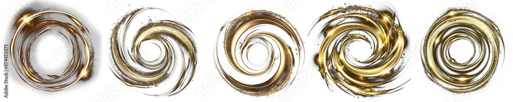 Elegant golden swirling patterns in abstract form Elegant golden swirling patterns in abstract form