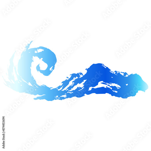 勢いのある海・波しぶきのイラスト素材　ベクター