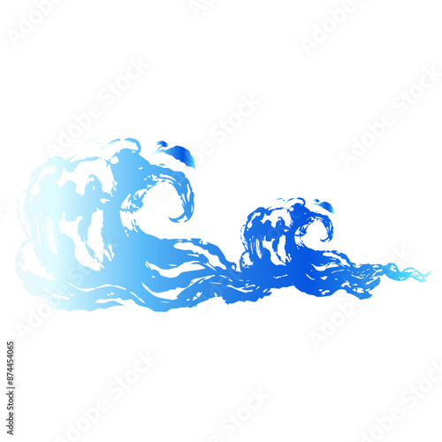 勢いのある海・波しぶきのイラスト素材　ベクター
