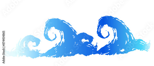 勢いのある海・波しぶきのイラスト素材　ベクター