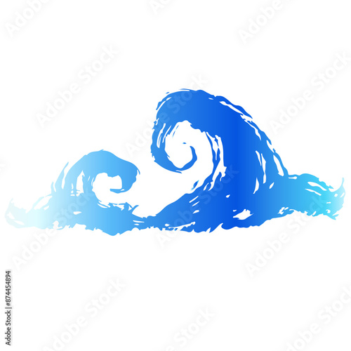 勢いのある海・波しぶきのイラスト素材　ベクター