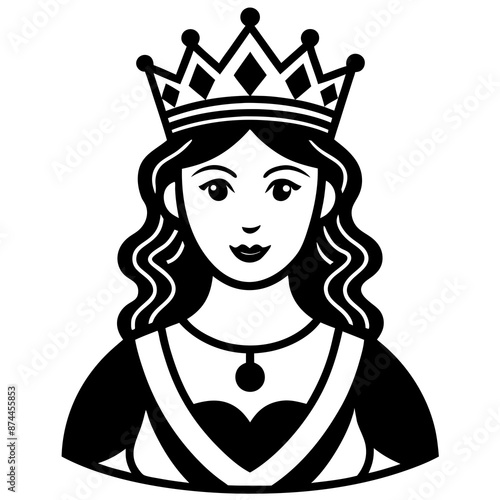 A simple Queen Black silhouette vector art illustration design bundle set. photo