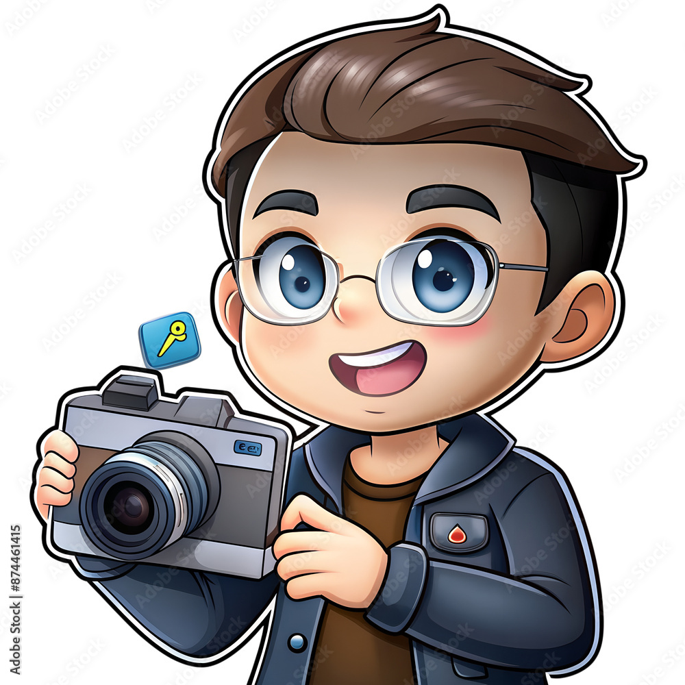 A Photographer 2D Cartoon Illustration, World Photography Day Concept. A Photographer 2D Cartoon Illustration, World Photography Day Concept.