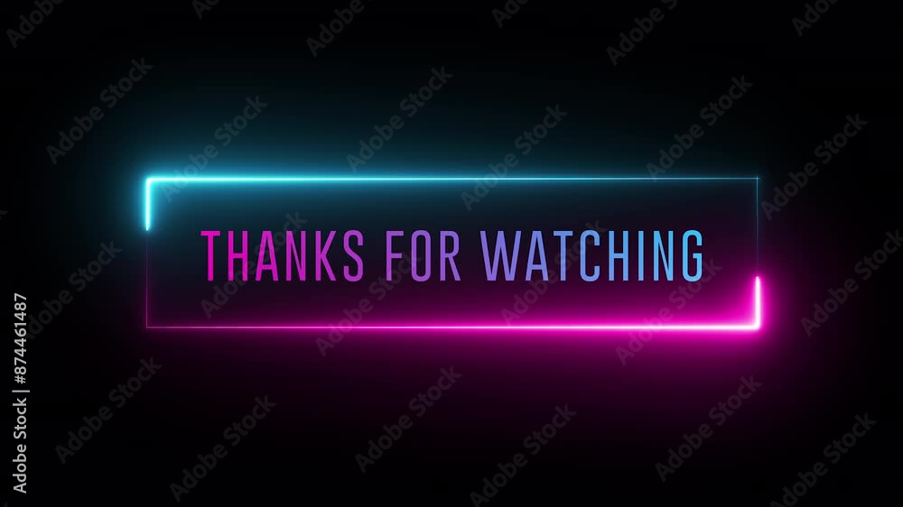 Thanks For Watching Neon text typography animation 4k video Thanks For Watching Neon text typography animation 4k video