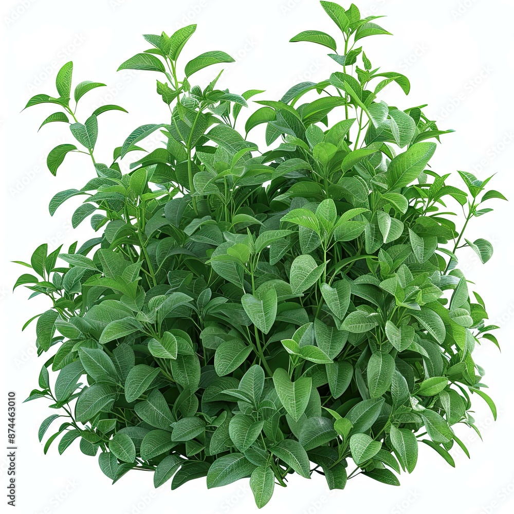 A fluffy and dense full bush plant on white background A fluffy and dense full bush plant on white background