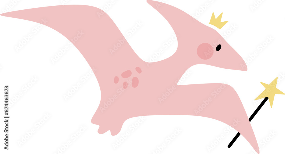 Pink Fairy Dinosaur Cartoon Graphic Pink Fairy Dinosaur Cartoon Graphic