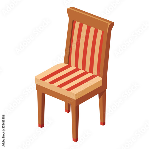 Illustration of Slat Back Chair Isolated