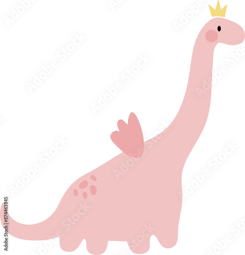Pink Fairy Dinosaur Cartoon Graphic