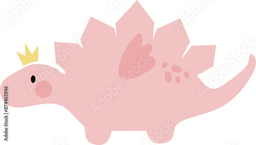 Pink Fairy Dinosaur Cartoon Graphic