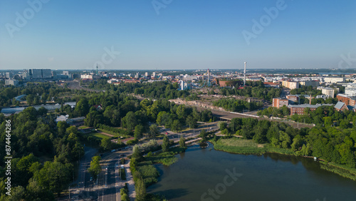 Helsinki city capital fo Finland. These drone photos capture the beautiful city of Helsinki from the sky, showcasing its stunning architecture, vibrant cityscape, and the harmonious blend of modernity