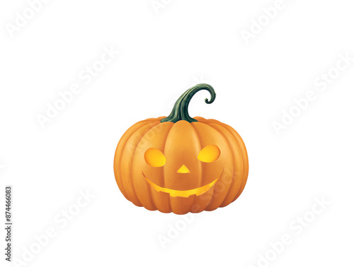 halloween pumpkin lantern isolated on white