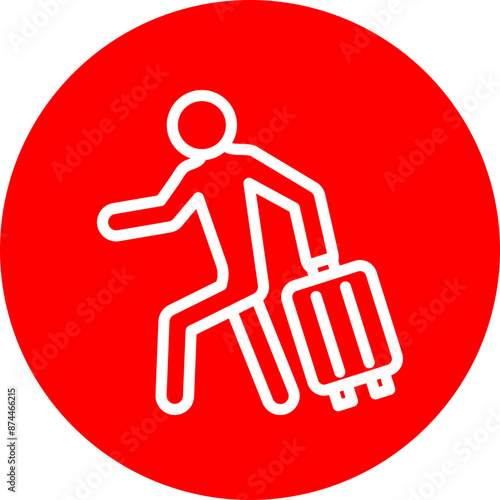 Solo Travel Vector Line White Circle Red