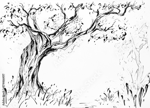 Hand drawn illustration of a tree 