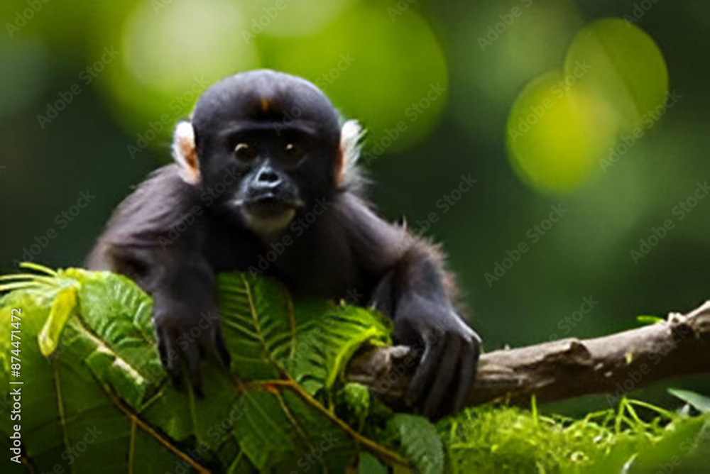 Naklejka premium white tailed macaque