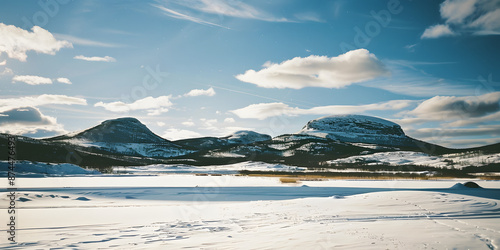 Paisagem de montanhas cobertas de neve. photo