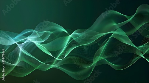 One line wave background in an abstract green color.