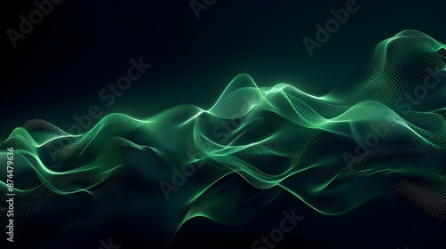 One line wave background in an abstract green color.