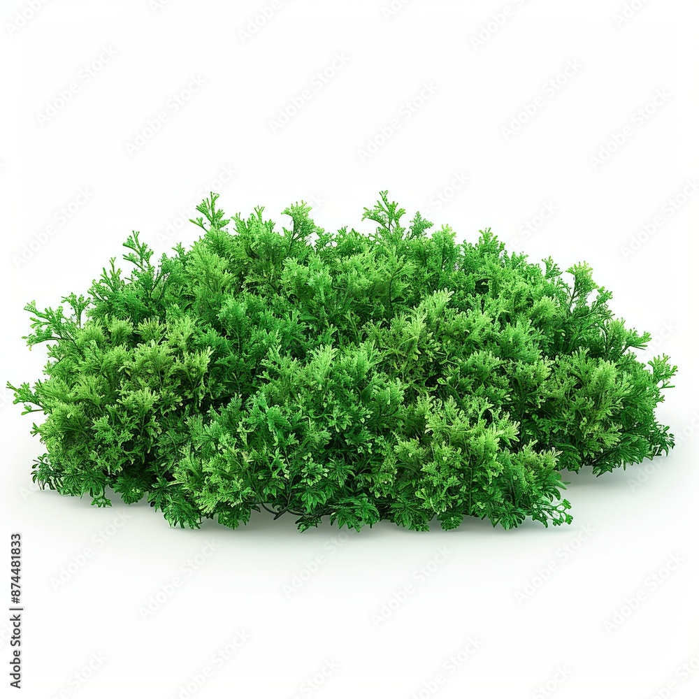 A fluffy and dense full bush plant on white background A fluffy and dense full bush plant on white background