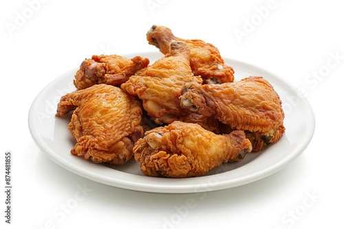 Plate of crispy fried chicken.