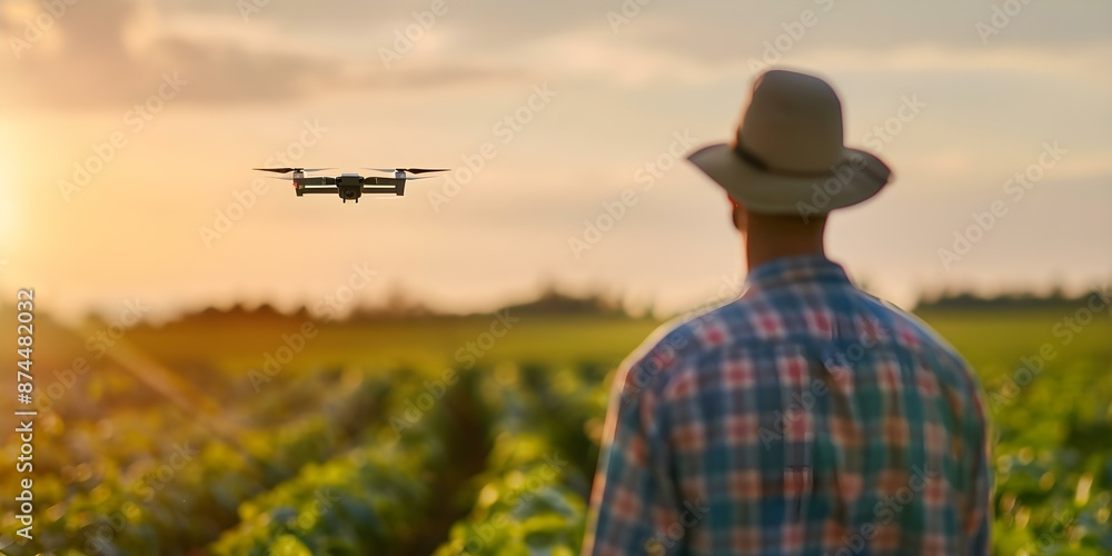 custom made wallpaper toronto digitalFarmer uses drone for organic crop monitoring blending tech with traditional methods. Concept Agriculture, Technology, Farming, Organic, Drones