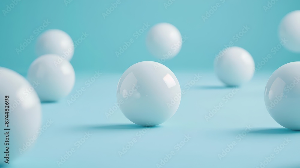 A surreal SEM campaign where ads appear as floating, illuminated orbs that provide detailed product information with a touch, with copy space A surreal SEM campaign where ads appear as floating, illuminated orbs that provide detailed product information with a touch, with copy space