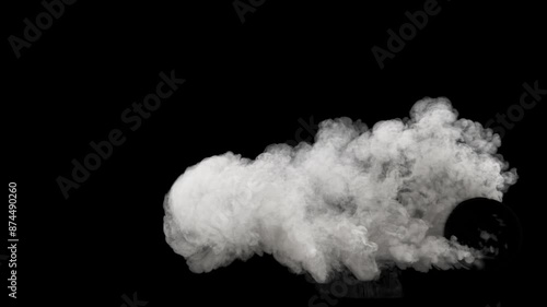 Tire Smoke isolated on black with Alpha Channel, 30 FPS.
