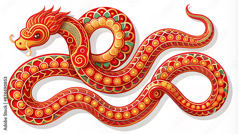 Vibrant serpentine line forms a stylized snake symbolizing 2025 Chinese New Year, adorned with ornate oriental motifs, perfect for design templates, tattoos, greeting cards, and calendars. Vibrant serpentine line forms a stylized snake symbolizing 2025 Chinese New Year, adorned with ornate oriental motifs, perfect for design templates, tattoos, greeting cards, and calendars.