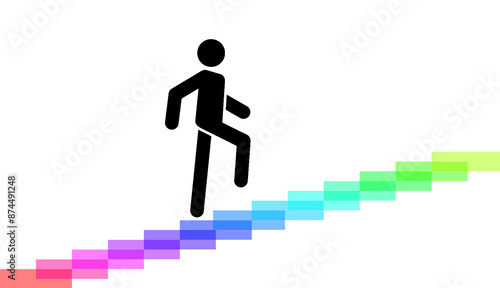 person completing goal, minimalist goals, achieve goals, targeting to achieve, aim, aiming high