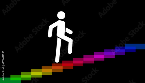 person completing goal, minimalist goals, achieve goals, targeting to achieve, aim, aiming high