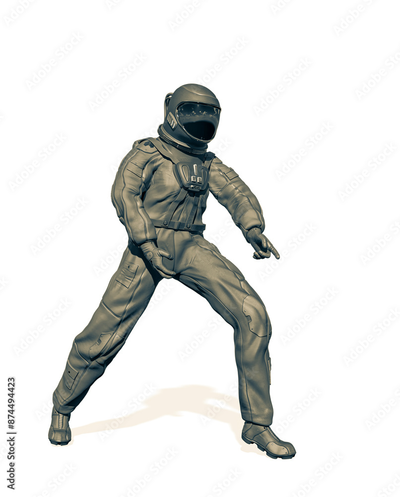 astronaut found something on white background astronaut found something on white background