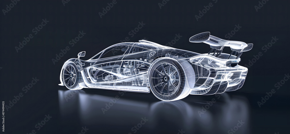 Naklejka premium The new age of automotive parts and panel design. automotive design and engineering design
